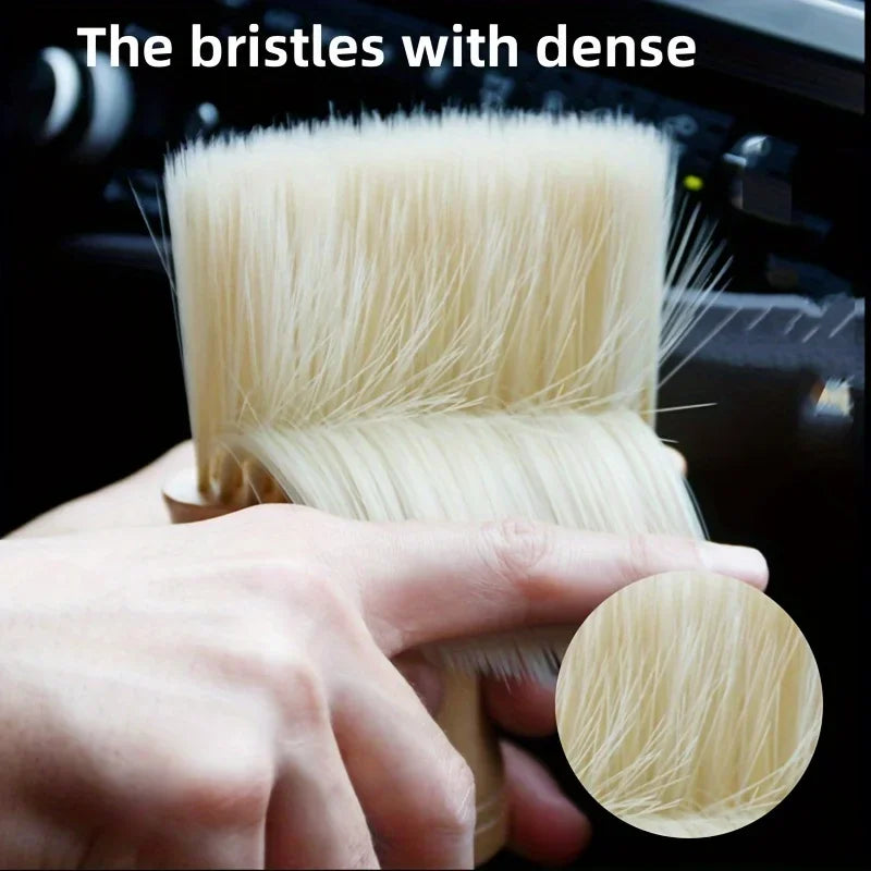 Solid Wood Car Air Vent Dust Remover Brush, Car Dust Removal Brush Soft Bristle Brush Car Interior Car Cleaning Accessaries