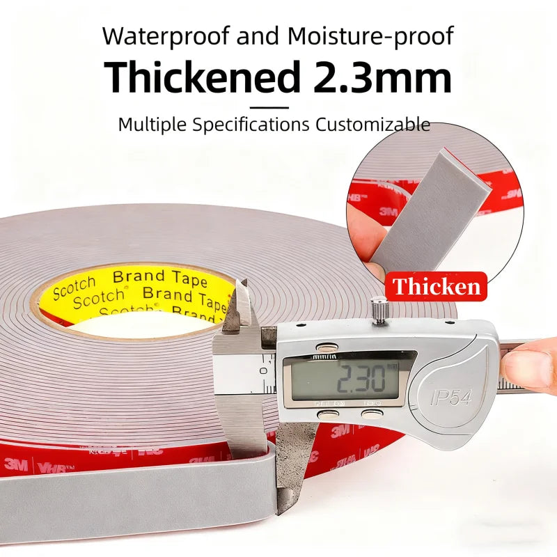 3M 4991VHB Strong Double-Sided Adhesive 3m 2.3mm Thickening High Viscosity Traceless Foam Tape For Car Home Use High Temperature