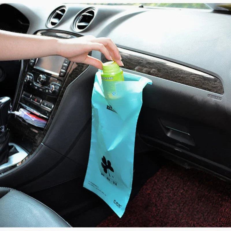 50 Pcs Car Disposable Trash Bags Self-Adhesive Rubbish Holder Auto Interior Office Kitchen Garbage Storage Bag Biodegradable