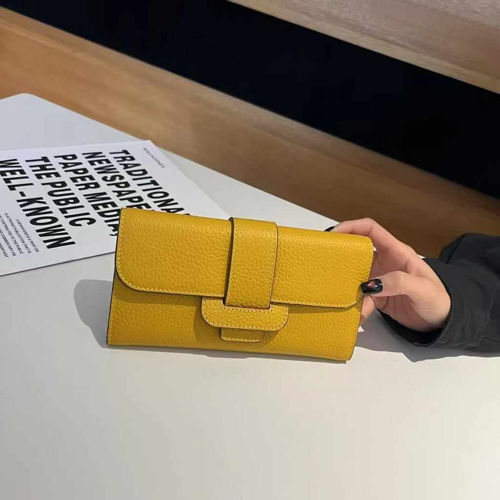 2025 Latest Light Luxury High Quality Lychee Pattern Cowhide Clutch Bags Fashion Lady Genuine Leather Shoulder Bags