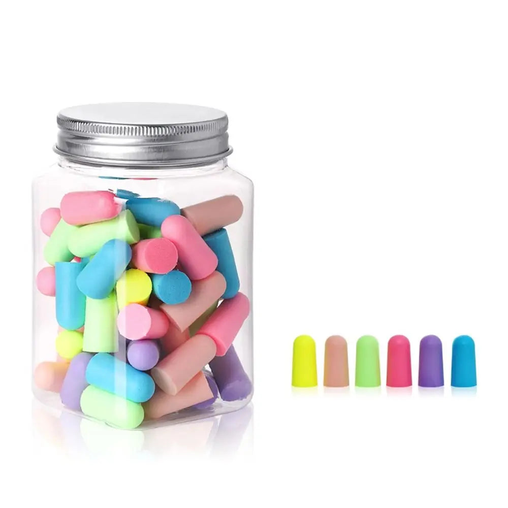 10/24/60/120PCS Multicolor Anti-noise Ear Plugs Slow Rebound Soft Hearing Protector Study Travel Noise Reduction Earplugs