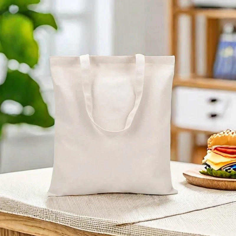 5/10/50pcs/lot Customized logo canvas shopping bag women's large capacity tote bags daily commuting bag print your design37x40cm