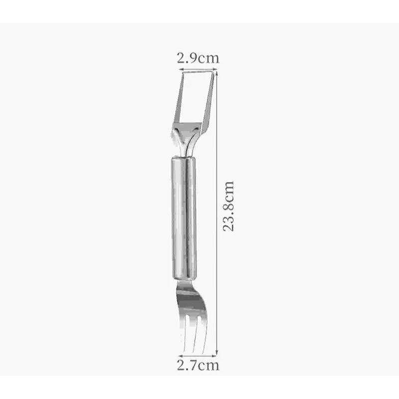 2-in-1 Stainless Steel Fruit Cutter,Dual Head Watermelon Fork Cutter Slicer Tool for Home Kitchen Gadget Melon Cube Cutter