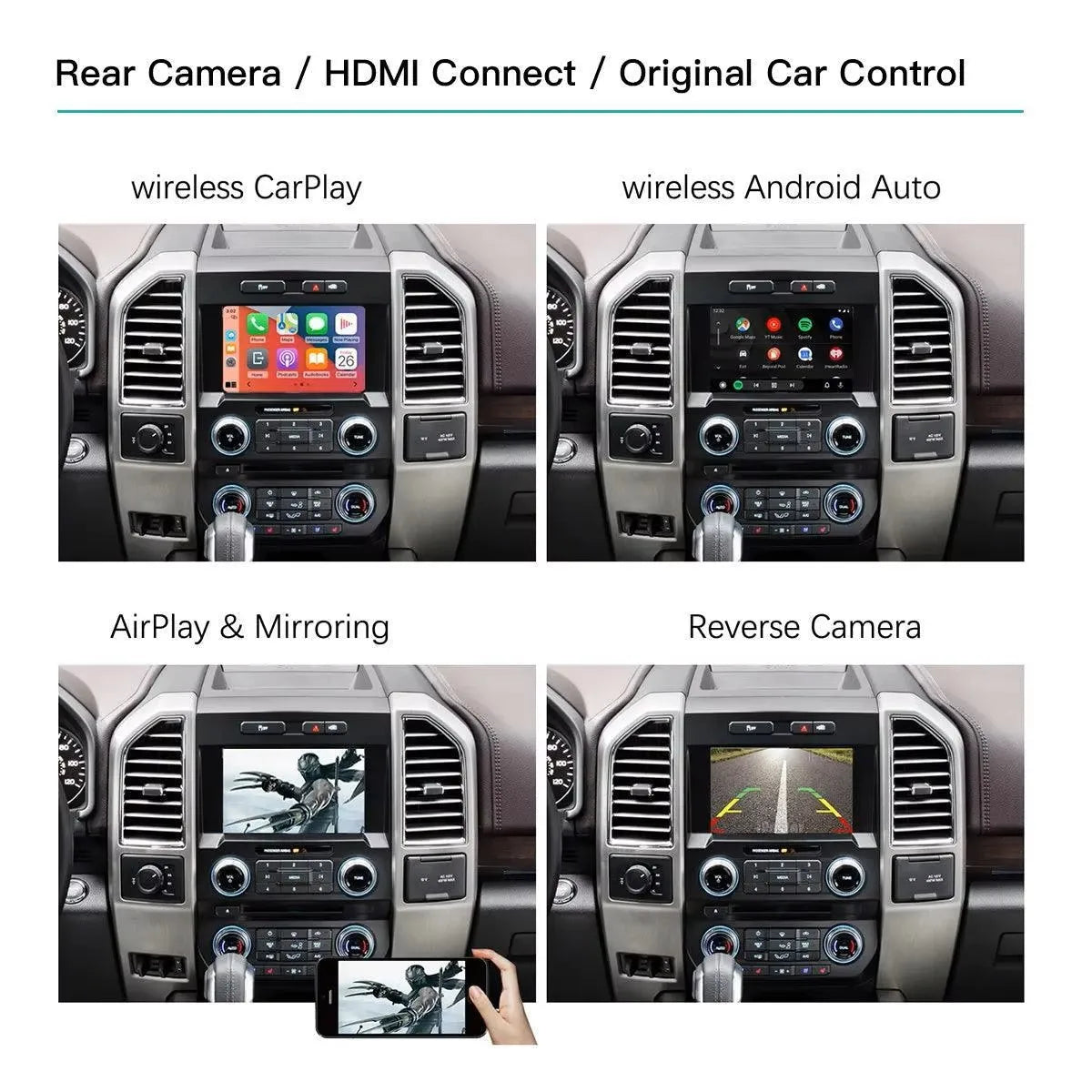 CARABC For Ford Sync2 System Wireless Carplay Android Auto For Explorer Focus Fiesta C-max Edge F-150 Fusion Taurus Decoder Box