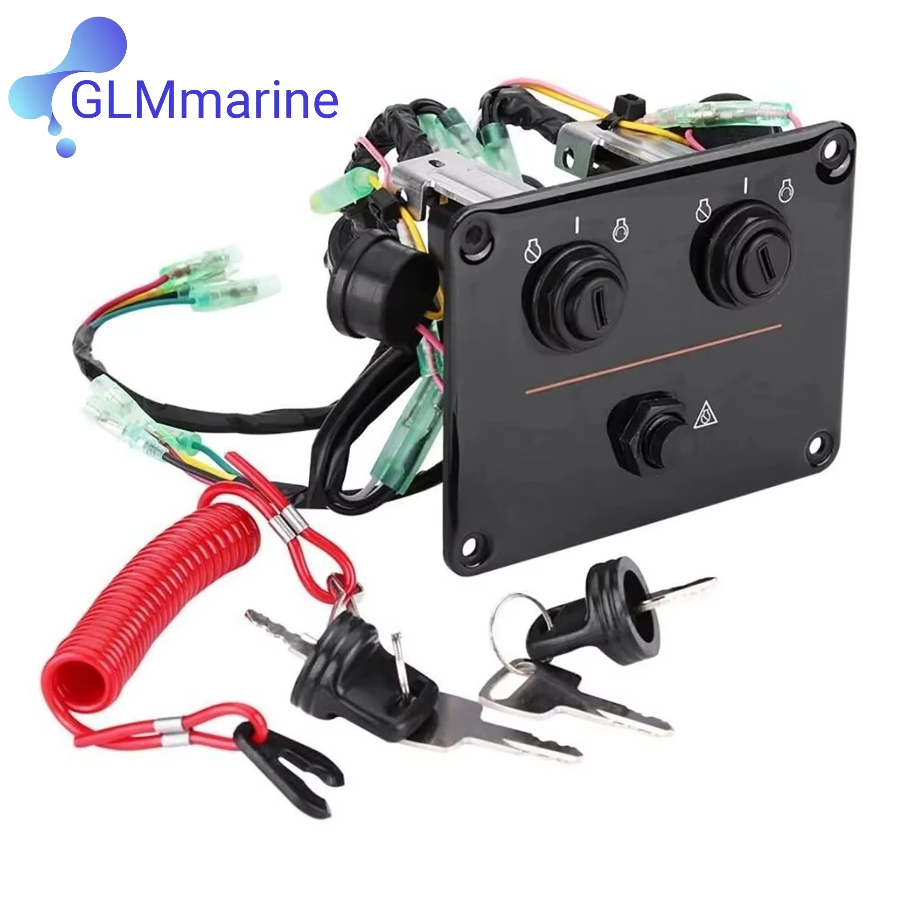 6K1-82570-08 Dual Lgnition Key Switch Assembly Panel For Yamaha Outboard Control  6K1-82570-13-00