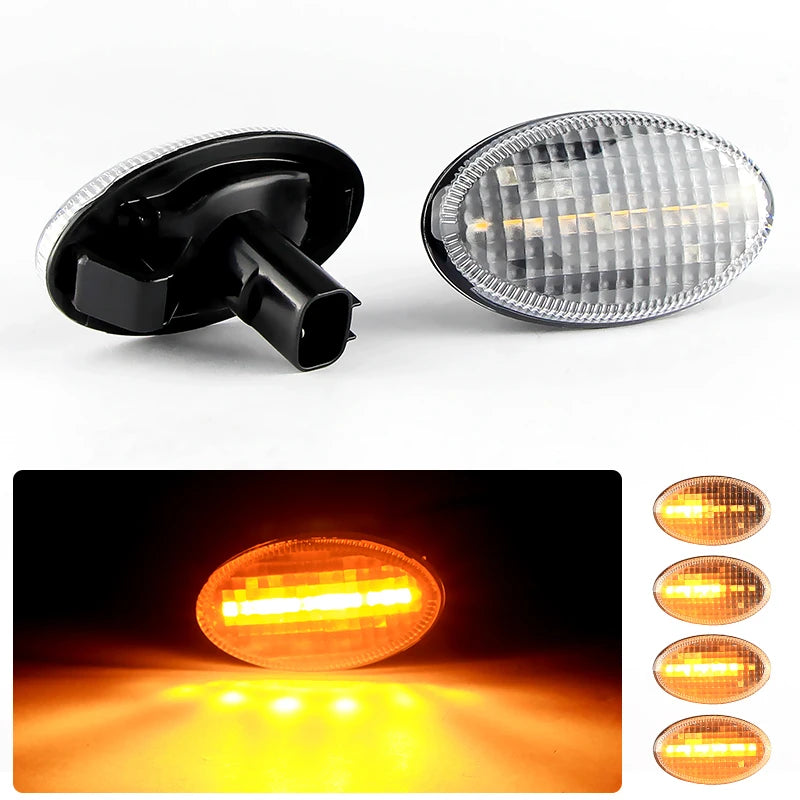 2PCS Clear Lens LED Side Marker Turn Signal Lights Canbus For Subaru Liberty 00-03 Forester 00-07 11-13 Impreza WRX STI 02-07
