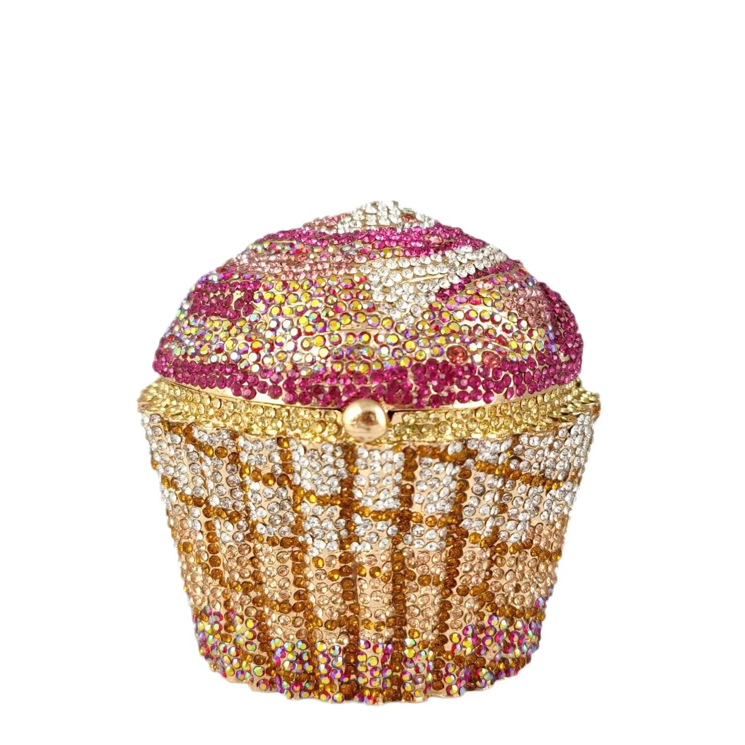 Boutique De FGG Women Mini Cupcake Rhinestone Clutch Purse Crystal Clutch Evening Bag Wedding Purse and Handbag Bridal Party Bag