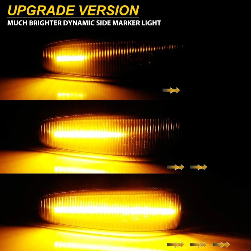 Dynamic Amber Turn Signal Light Marker Lamp For Mitsubishi Lancer Evolution Evo X Outlander Sport RVR ASX White DRL Parking Lamp
