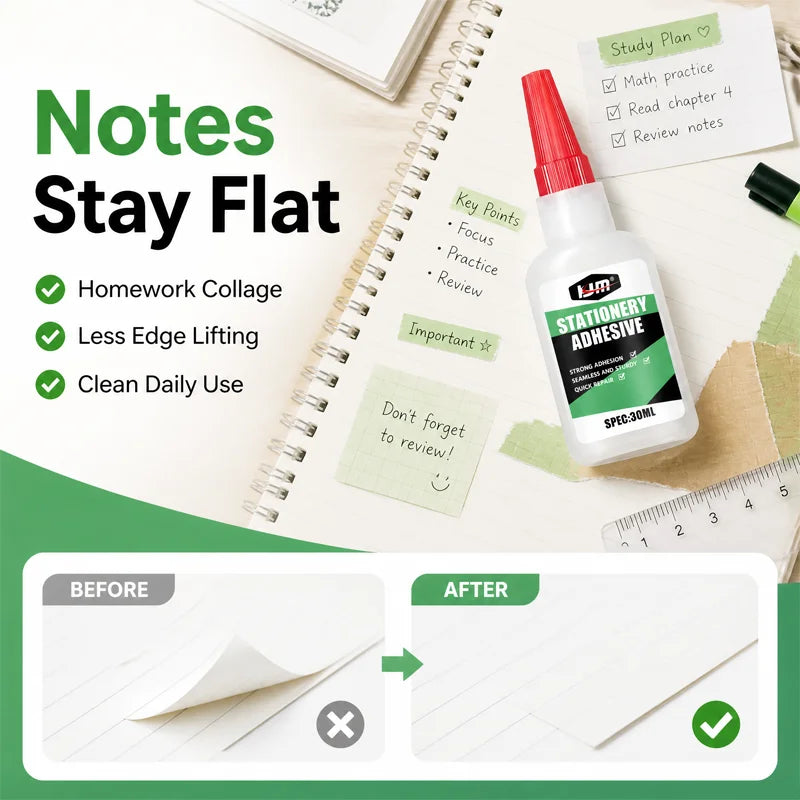 Fine Tip Stationery Paper Adhesive Clean Application Glue For Journal Card Photo Album Office School DIY Craft 30ML