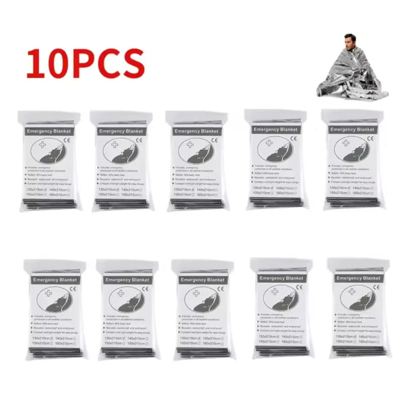 5-30Pc Outdoor Emergency Gold-Sliver Survival Blanket Waterproof First Aid Rescue Curtain Foil Thermal Military Blanket130X210Cm