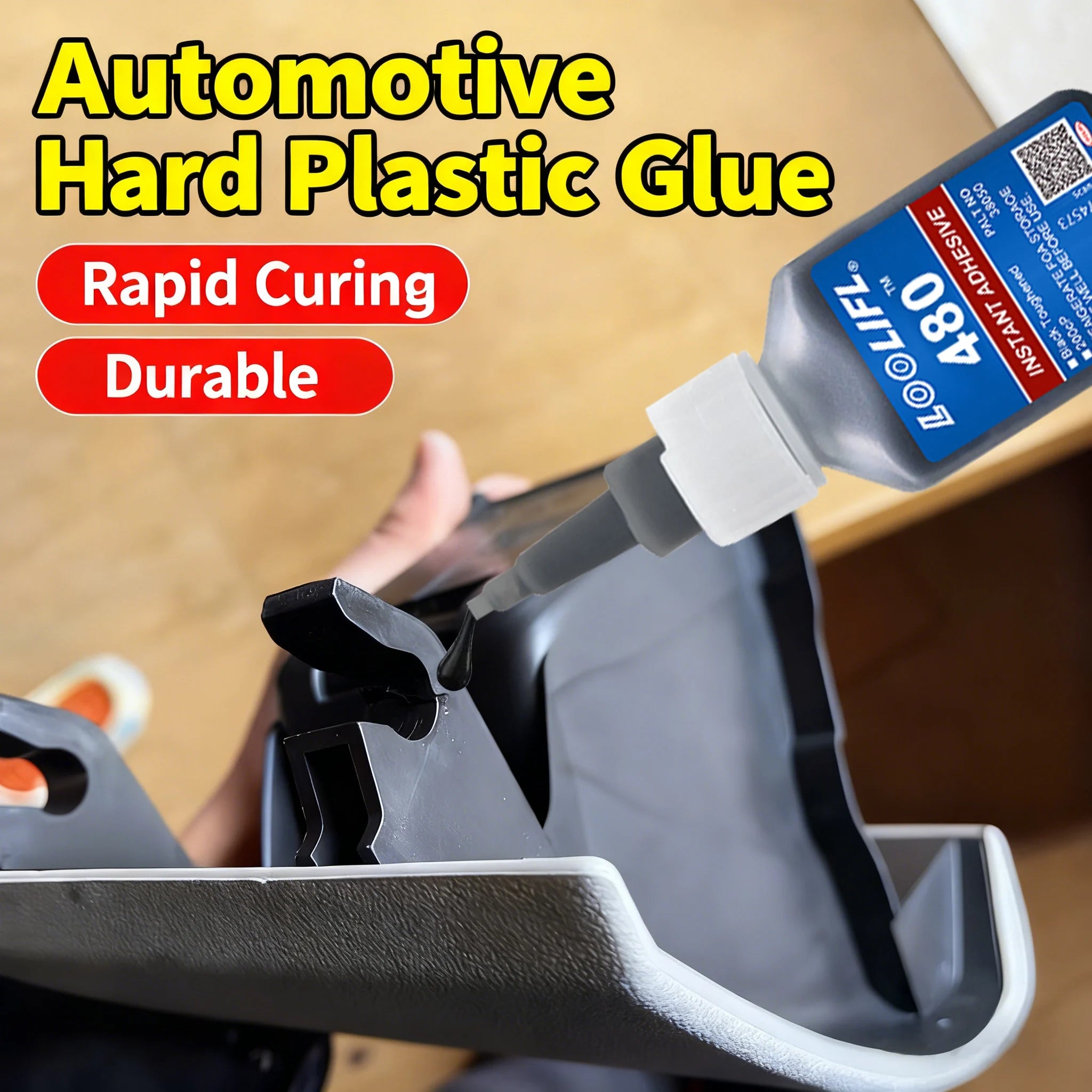 LOOLIFL 480 Black Instant Adhesive - Strong Bond for Rubber Tires, Speaker Cones, Automotive & Audio Repair,Vibration Proof Glue