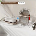 Portable Travel Soap Dish Storage Box Set - Compact & Lightweight, Transparent Travel Case with Secure Lid for Toothbrushes