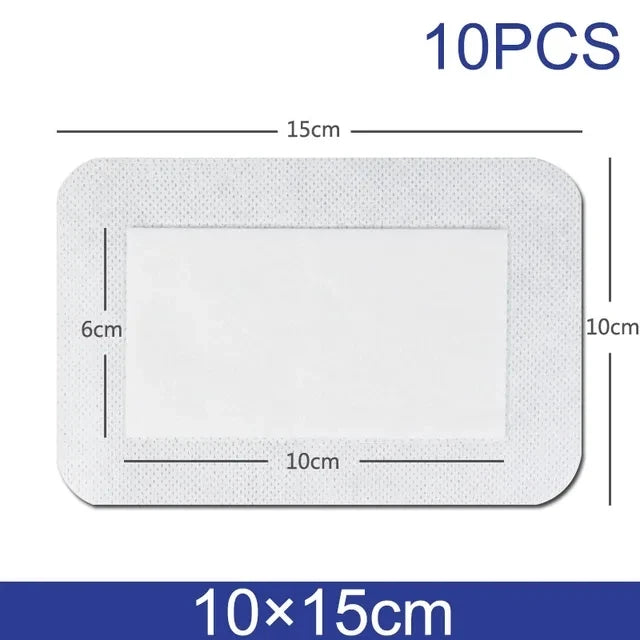 10pcs Waterproof Breathable Sterile Dressing Plaster Wound Hemostasis Sticker Cushion Adhesive First Aid Bandage Emergency Kit