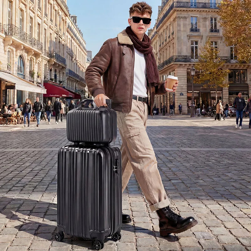 2 Piece Hardside Luggage Set - 20 Inch Carry On Suitcase with TSA Lock, USB Port & Silent Spinner Wheels, Lightweight PC+ABS Travel Luggage for Business Trip
