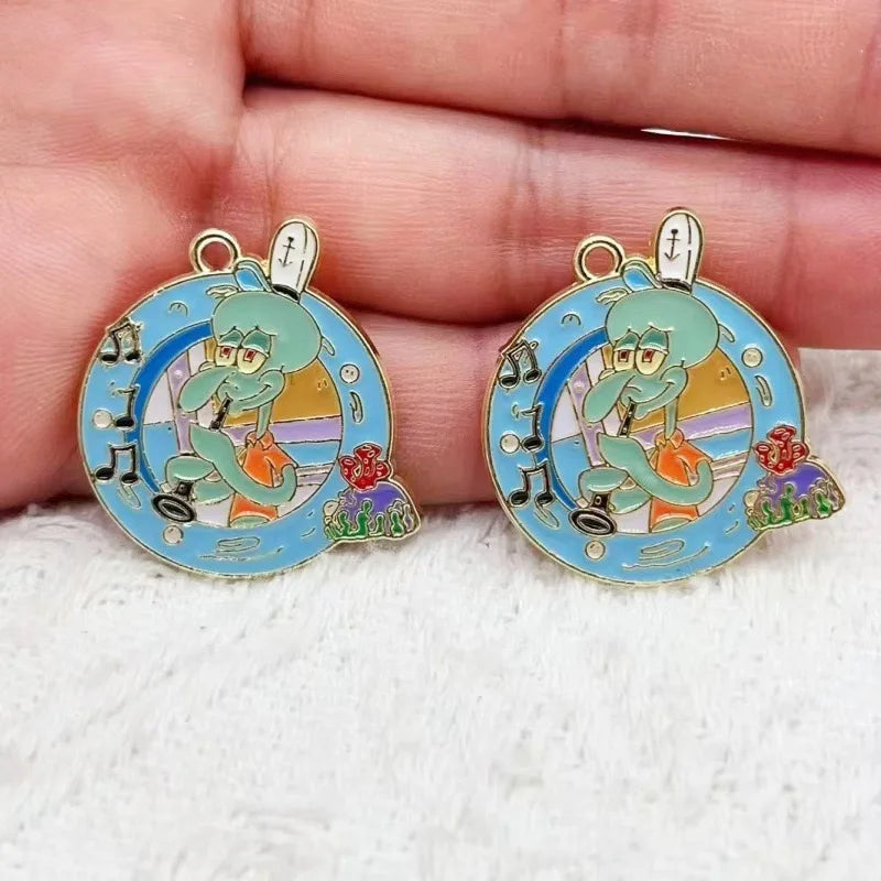 10pcs cartoon anime alloy oil drop pendant, DIY accessory keychain bag pendant