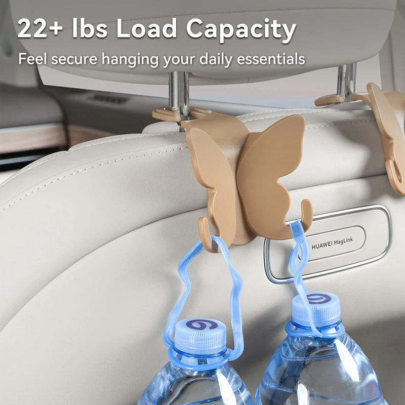 Multi-Functional Butterfly Knot Car Seatback Hook Hidden Car Interior Seat Hook for Vehicle Items Hanging