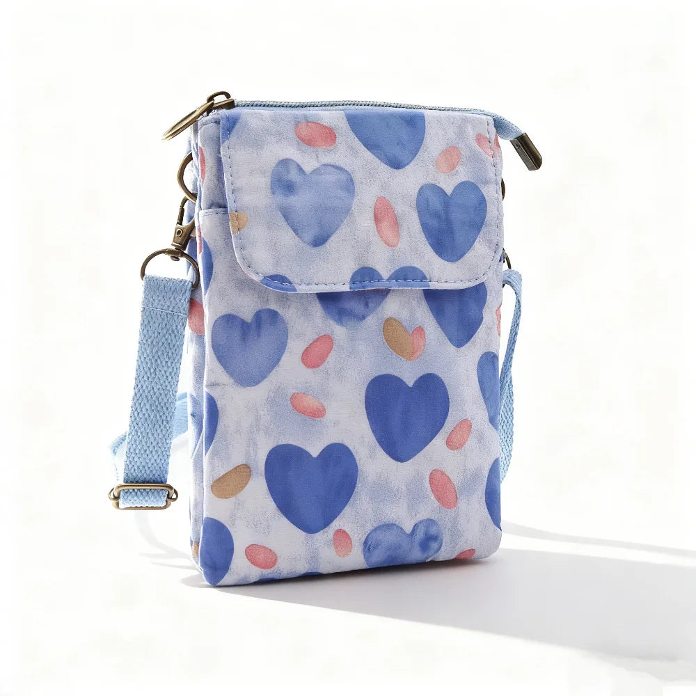 Fresh countryside fabric crossbody phone bag - floral five-layer crossbody women's bag