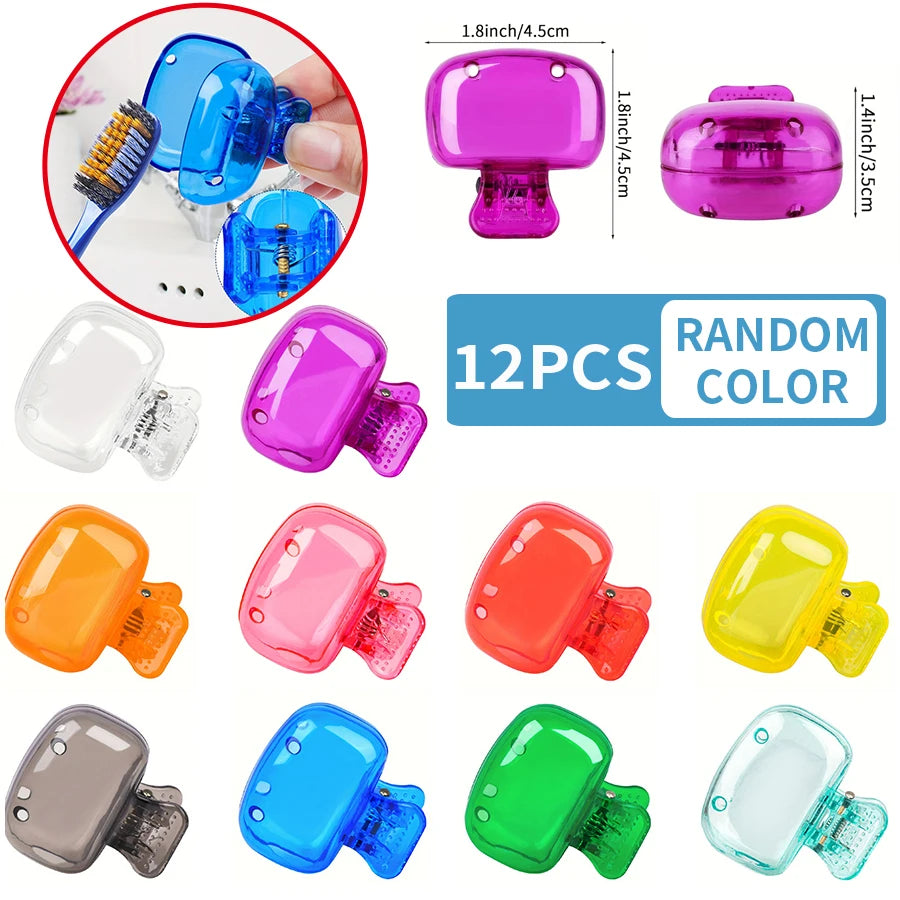 20/12/6/3pcs Portable Toothbrush Head Cover - Odorless and Dustproof Cover Clip - Suitable for Bathroom Toothbrush Protector Sto