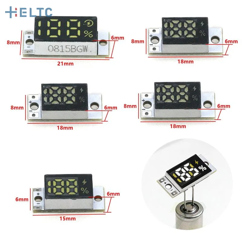 Mini Battery Level Indicator Module With Smart Button For 1-4S Lithium Battery Accurate Percentage Display Low Power Consumption