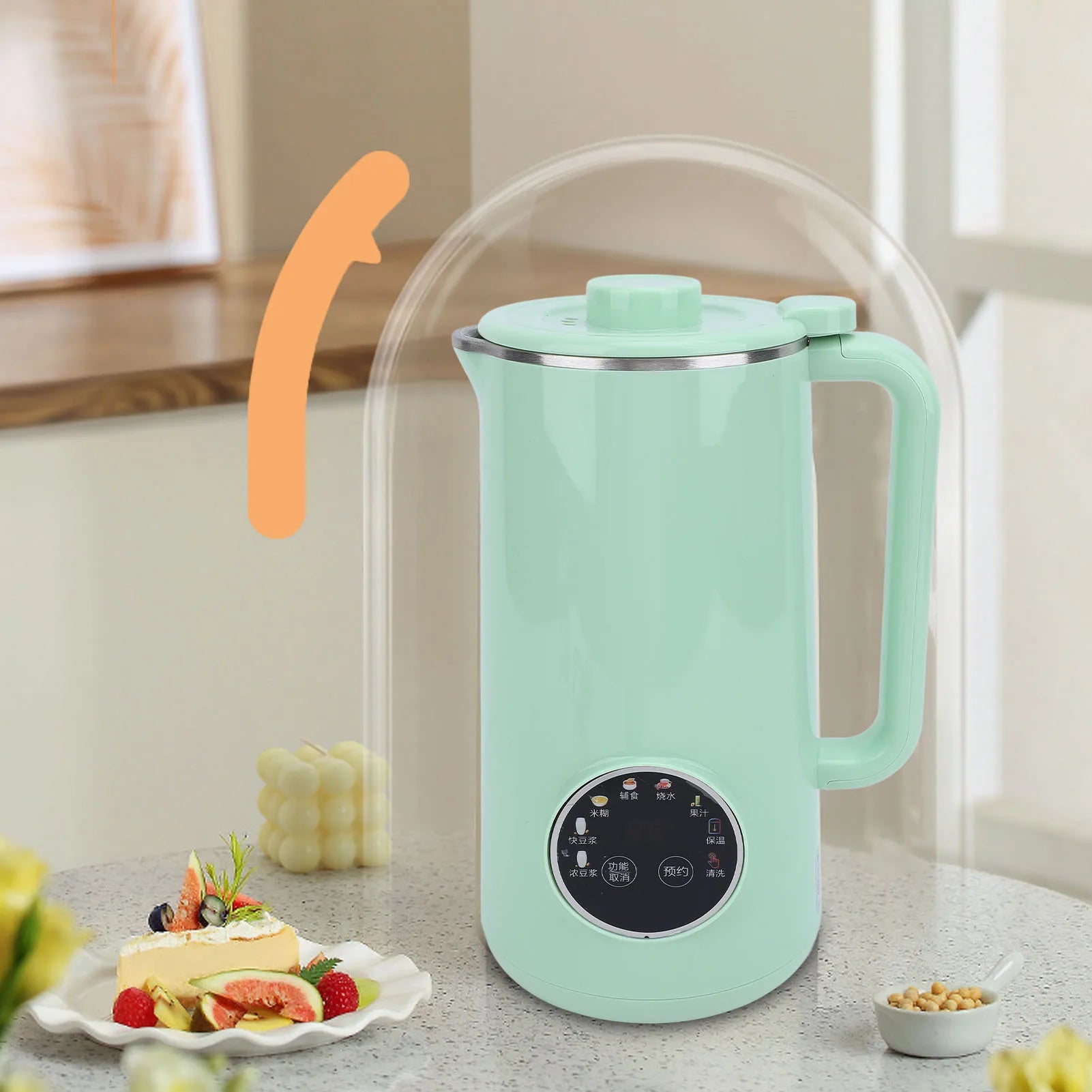 Nut Milk Maker Machine 800ml Stainless Steel Multifunctional Automatic Soy Milk Maker Blender with 10 Blades LED Display