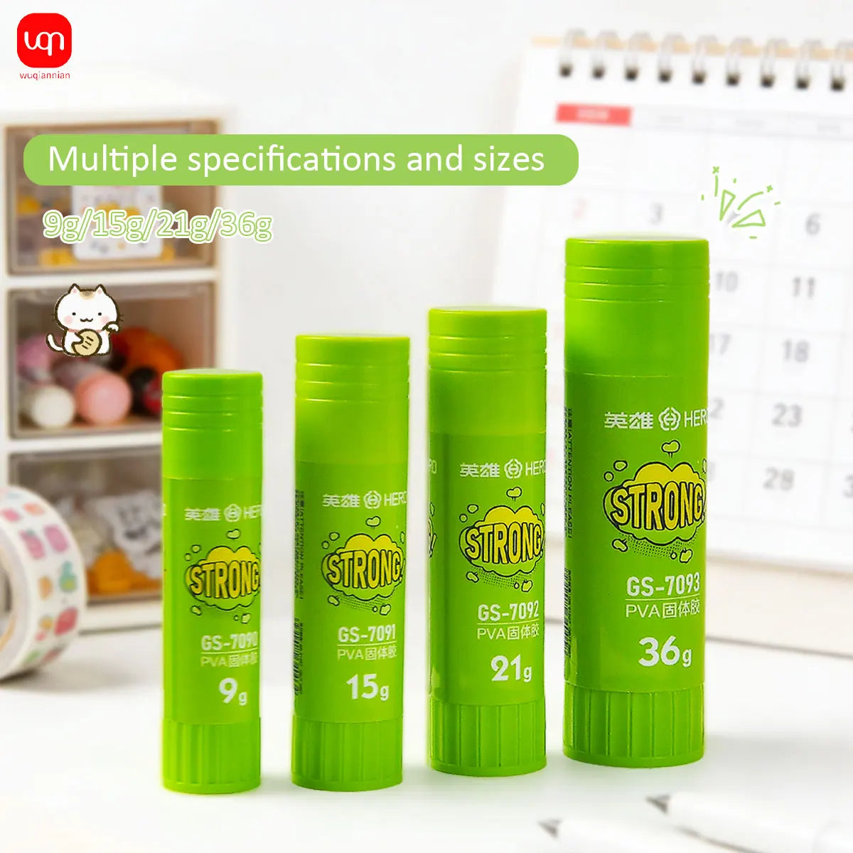 WQN-12pcs Formaldehyde-Free Strong Adhesion PVA Small and Convenient Daily DIY Handcraft Office School Supplies