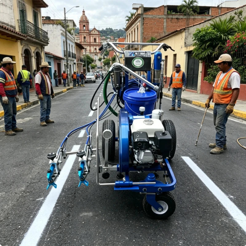 Road Marking Machine Line Striper Line Striping Machine Airless Hand Push Cold Paint Marking Equipment For Parking Lot Garage