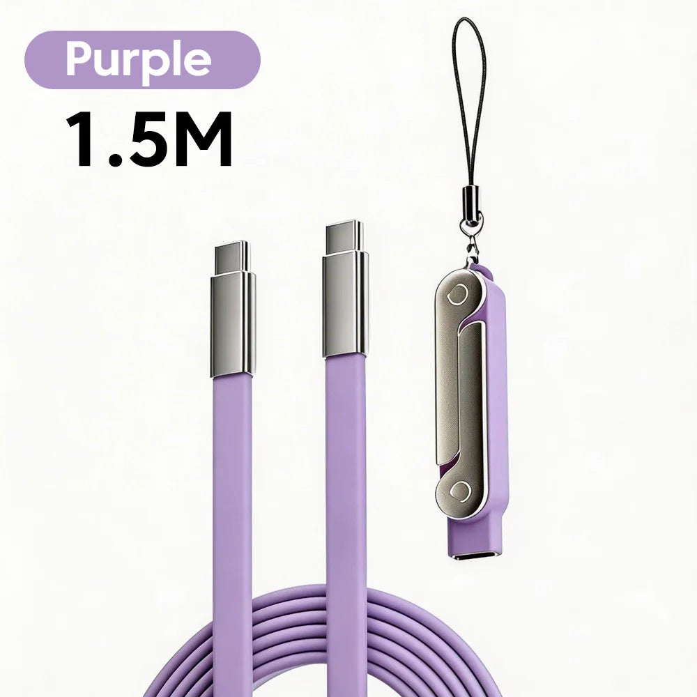 240W Fast Charging Cable Foldable Mobile Phone Holder Type C to Type C Data Cable PD Usb C Cable with Type C to type C Adapter