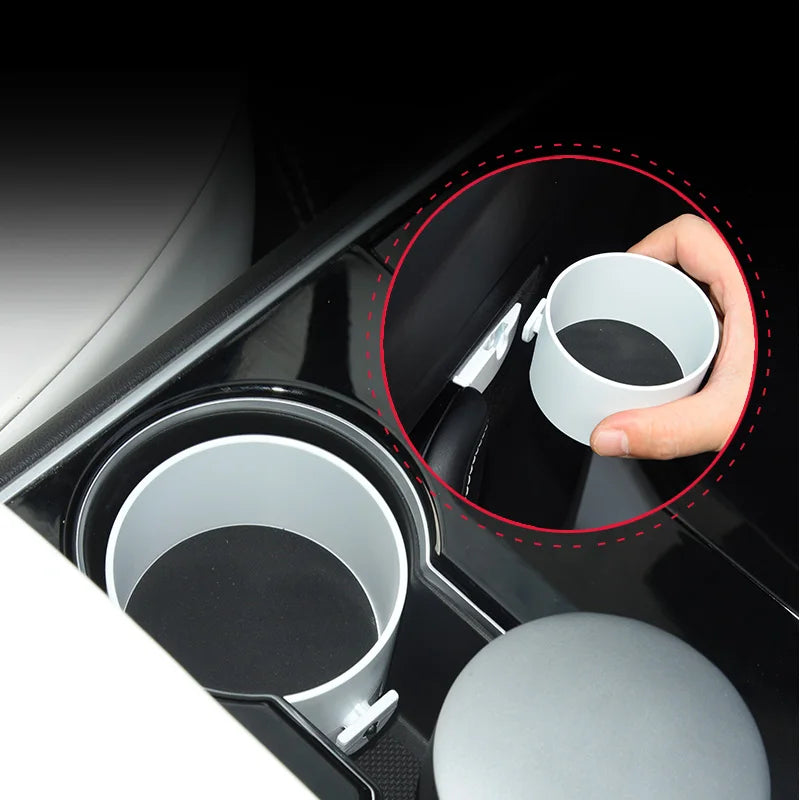 Cup Holder Adapter Tesla Model 3 Tesla Model Y Accessories Car Door Cup Holder Bottles Expander Organizer with Silicone Coaster