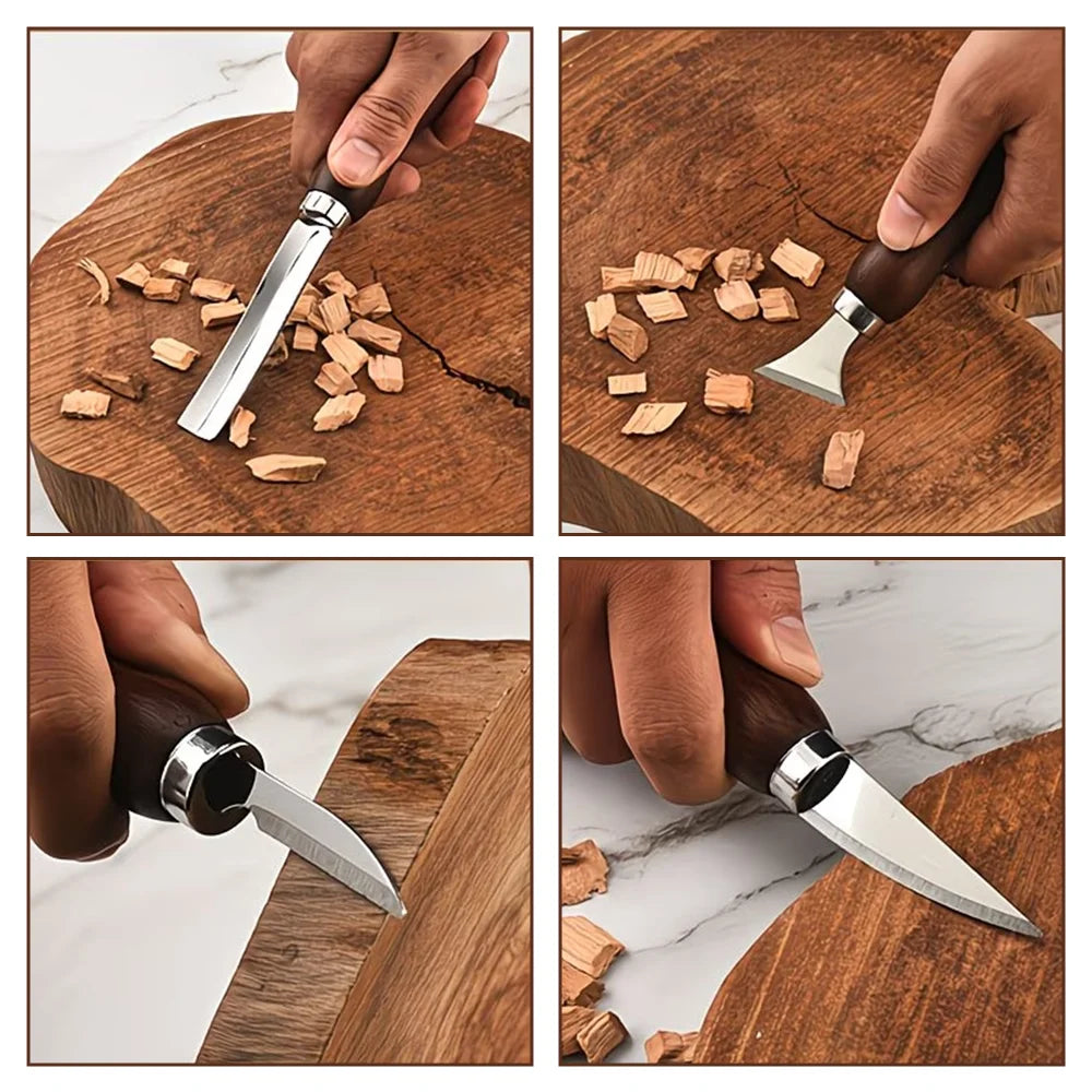 Wood Carving Knife Chisel Set, Stainless Steel Wood Whittling Knife for DIY Woodworkers/Detail Carving, Leather Craft Beveller
