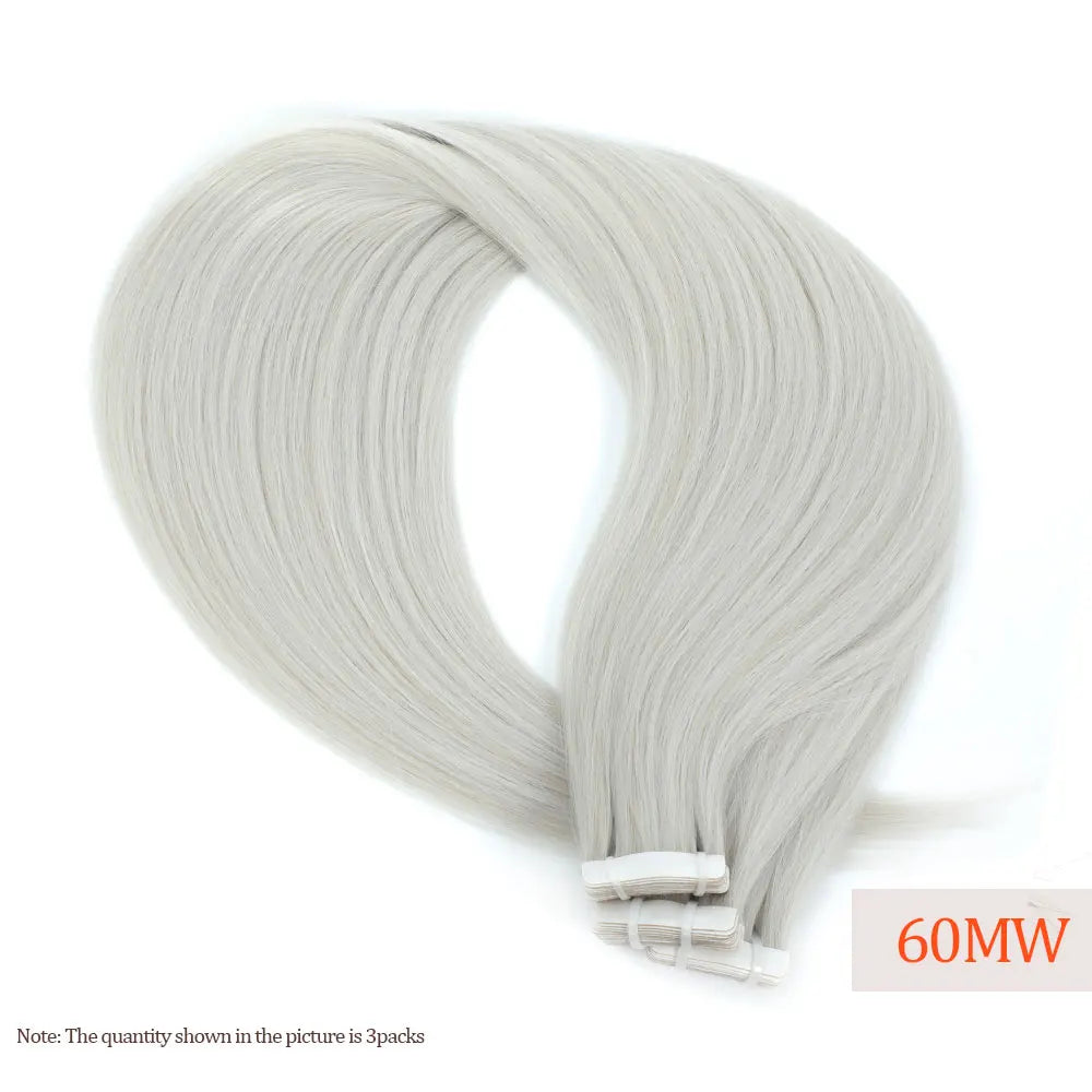26" Straight Tape In Hair Extensions 20pcs 50 Grams Heat Resistant Fiber Colored Tape In Hair Double Sided Adhesives Hair
