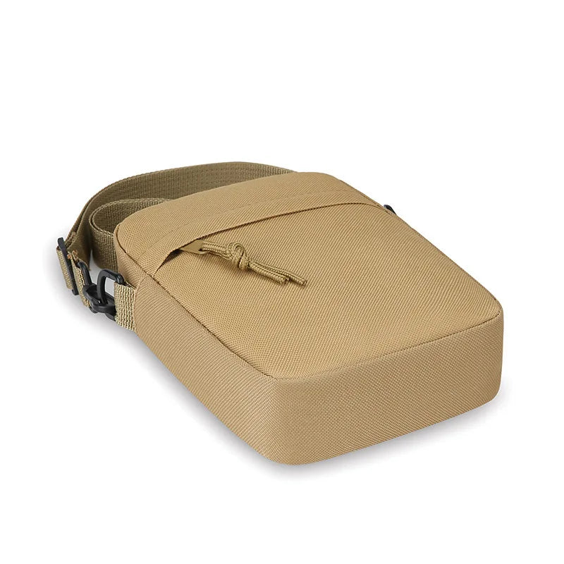 Simple solid color canvas mini square bag lightweight men crossbody casual shoulder bag