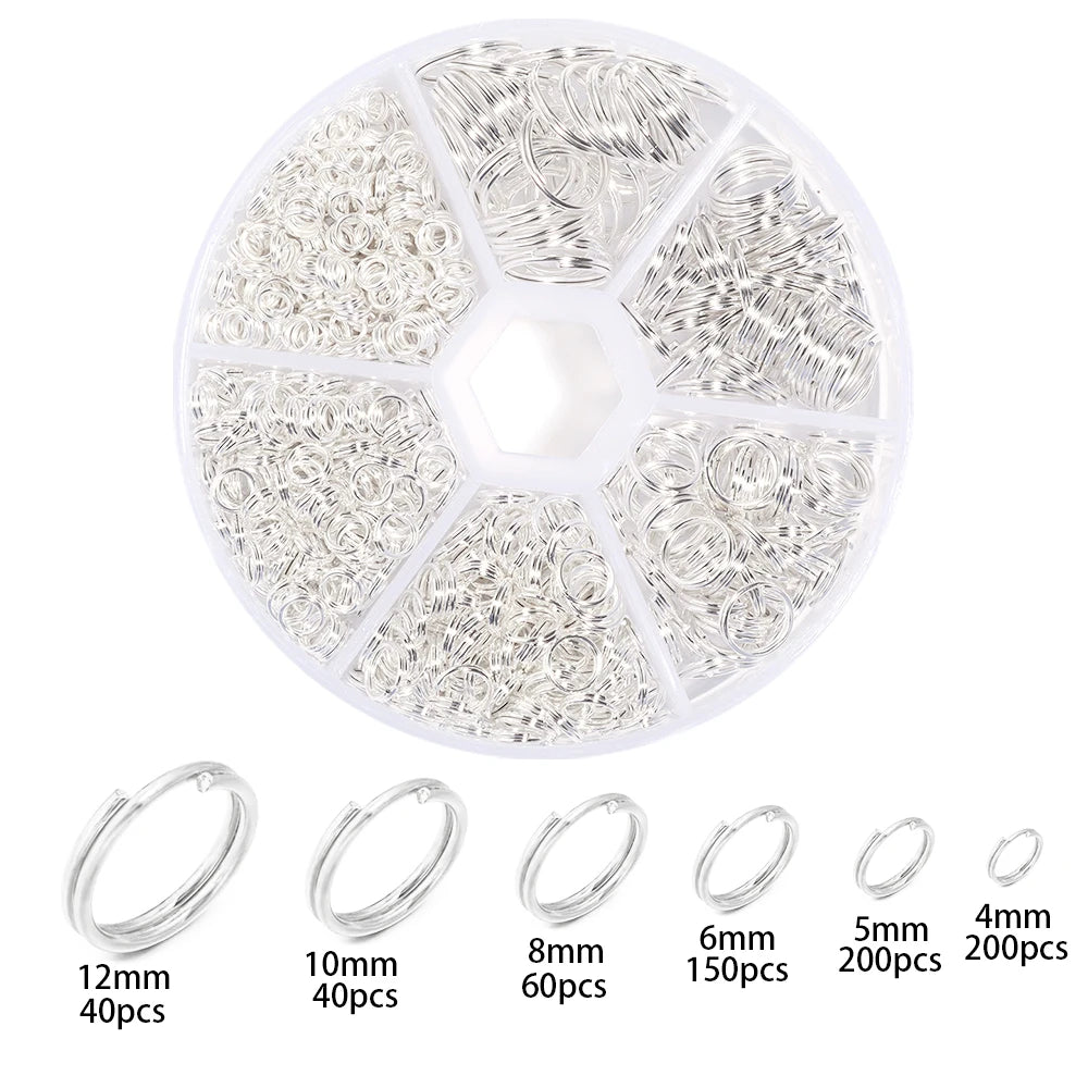 1Box Metal Jump Rings Gold Silver Color Double Loops Split Rings Connectors For Jewelry Making DIY Necklace Bracelet Accessories