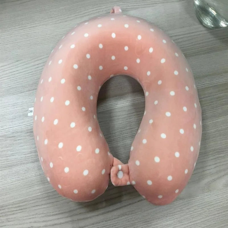 Memory Foam U-aped Ne Pillow Travel Pillow Office Nap Support Stretchable Foldable Children's Plant Floral Patterned Pillow