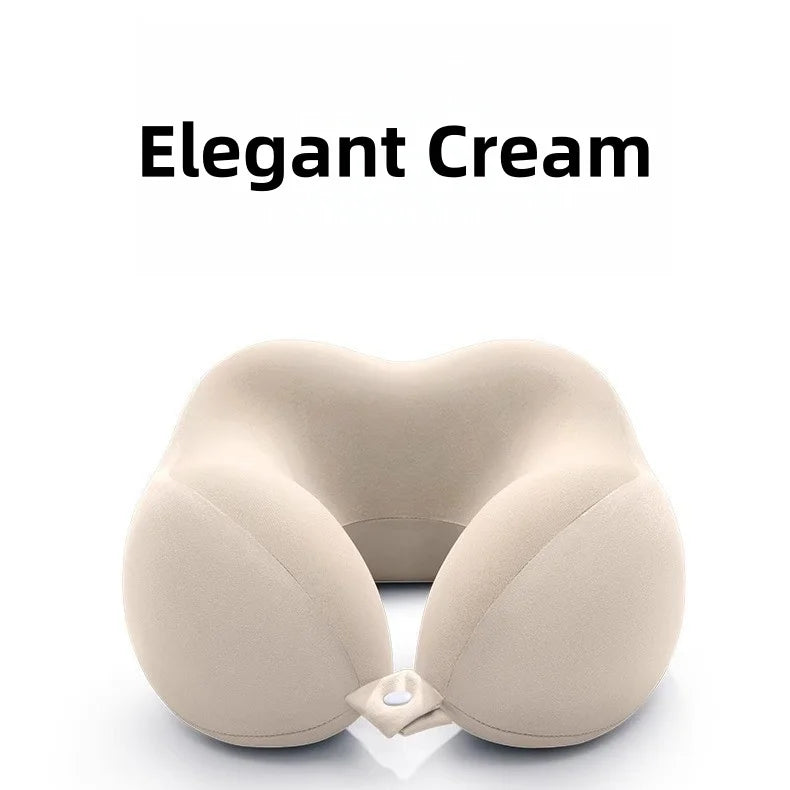 Memory Foam U Shaped Neck Pillow Ergonomic Cervical Support Soft Breathable Washable for Airplane Car Office Nap Travel Headrest