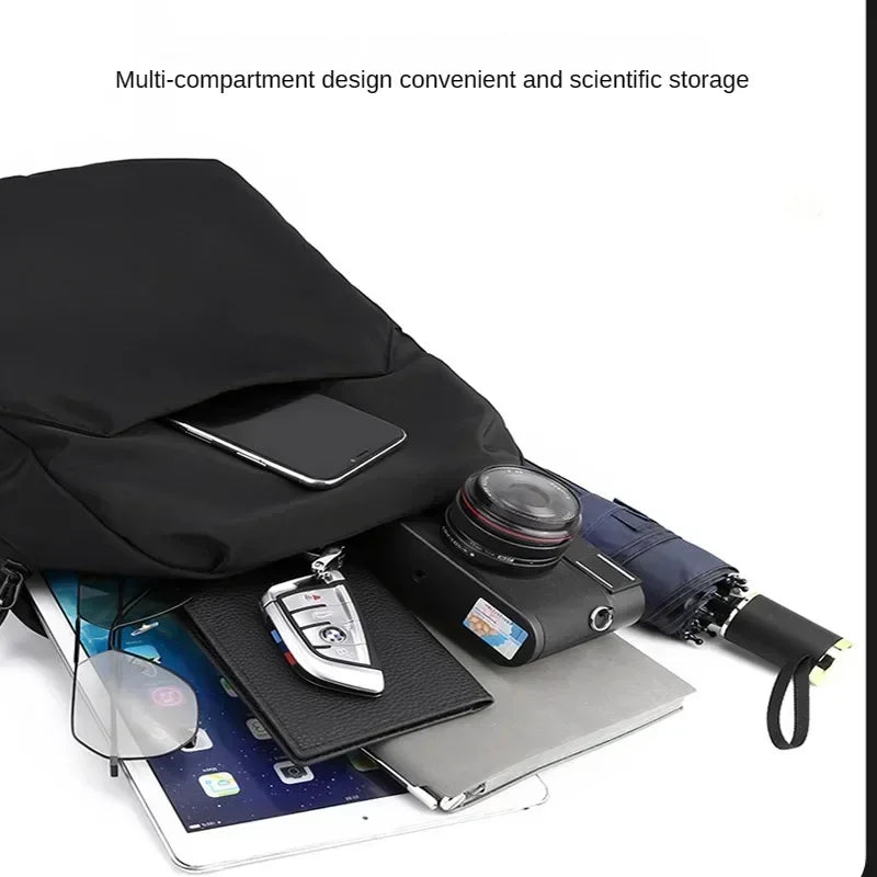 Nylon Trekking Bag Breathable School Backpack Waterproof Wear-resistant Layered Storage Lightweight for Outdoor Activities
