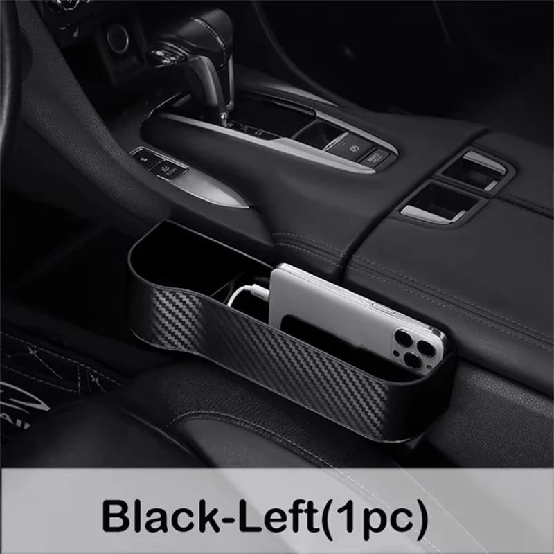 Carbon Fiber Car Seat Gap Organizer, Multifunctional Console Side Storage Box for Phone & Accessories