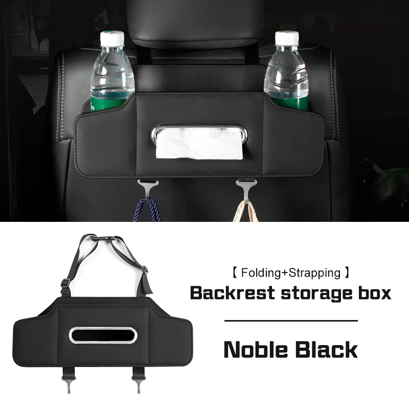 For BAIC X7 X35 X55 X65 X75 Beijing BJ20 EV5 BJ40 BJ80 D60 Car Seat Storage Box with Hook Leather Tissue Bag Drinks Cup Holder
