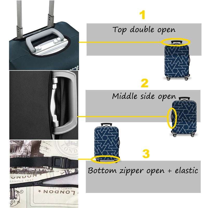 Hot Thick Elastic World Luggage Protective Cover Zipper Suit for 18-32 Inch Bag Suitcase Covers Trolley Cover Travel Accessories