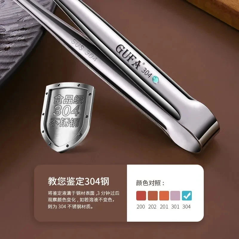 1/5pcs Stainless Steel Barbecue Clip Multifunction Food Tongs Clip Steak Tongs Lengthened Barbecue Clip Kitchen Barbecue Gadgets