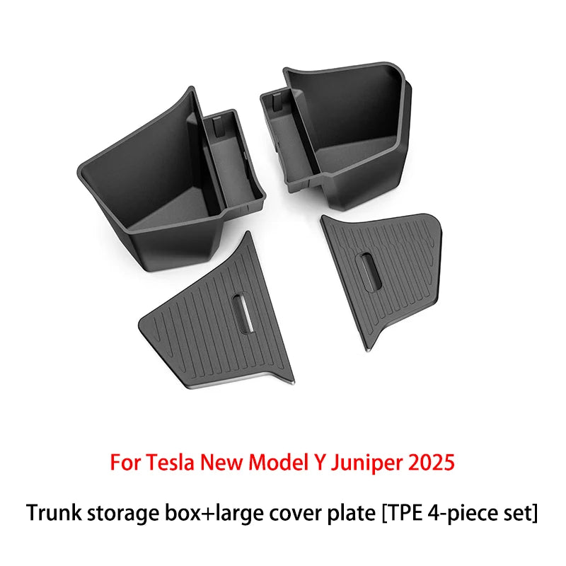 FutCarter For Tesla Model Y Juniper 2025+TPE Car Trunk Side Storage Box New Cover Mat Partition Board Stowing Space Decoration