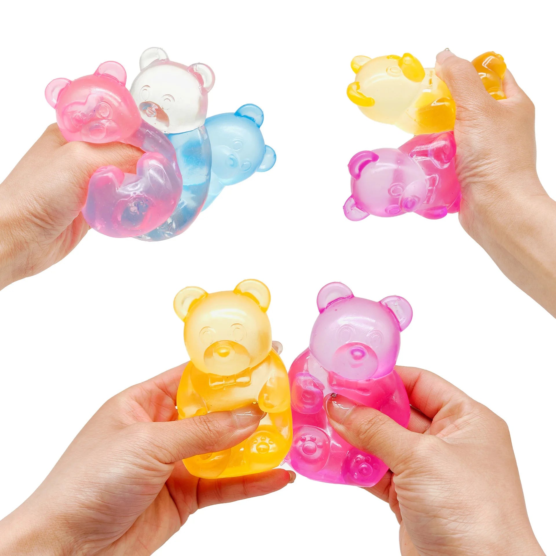 8cm NeeDoh Cute Gummy Bear Sensory Squeeze Toy with Jelly-like Filling Slow Rebound Stress Relief Toy To Alleviate Anxiety**