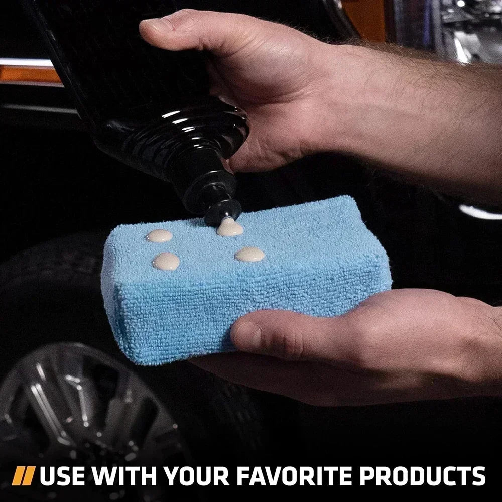 2/10pcs Microfiber Applicator Pads, Car Wash Sponge, Premium Microfiber Sponge and Cleaning Pads, Perfect for Effortless Wax