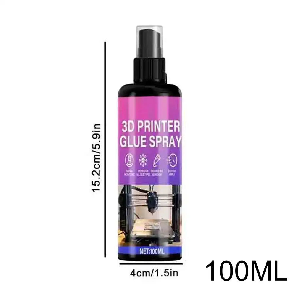 100ml 3D Printer Adhesive Long Lasting Reduces Warping Glue Spray Build Plate Glue universal for Fabric Crafts Quilting Sewing