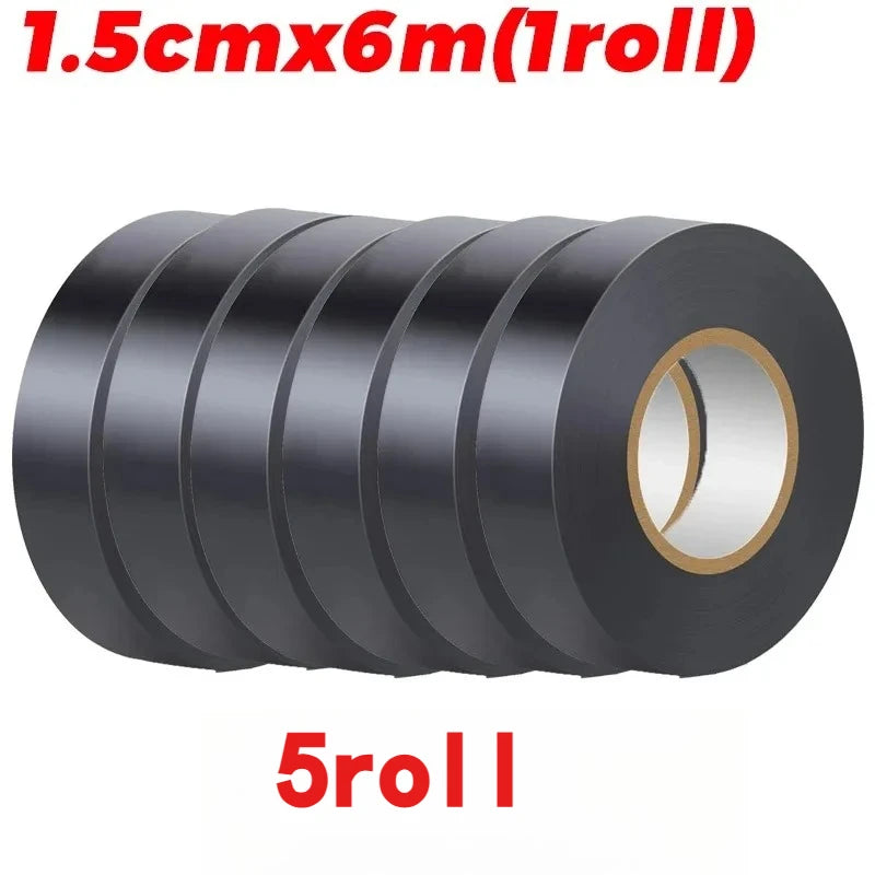 2/5/10pcs Black Electrical Insulating PVC Tape Heat Resistant Self-Adhesive Electric Wire Protection Tape for Electrical Safety