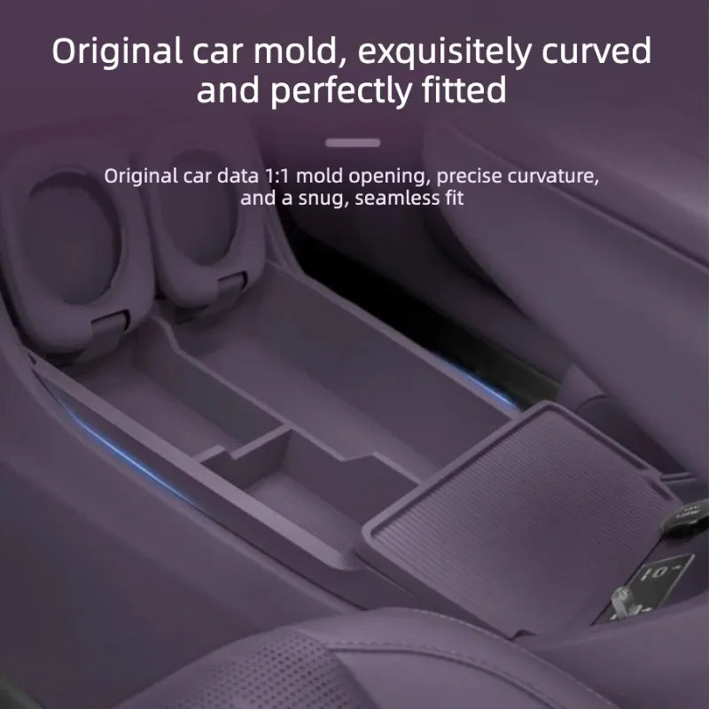 For Leapmotor B10 2025 2026 Wireless Charging Silicone Pad Central Control Silicone Storage Box Modify Accessories