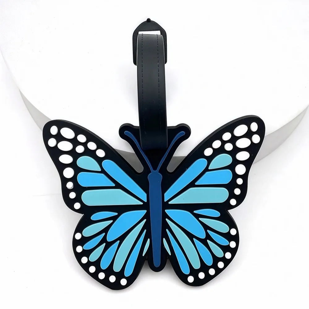 Butterfly-shaped luggage tag with strap, durable luggage, suitable for travel, easy to find your travel luggage.xtz