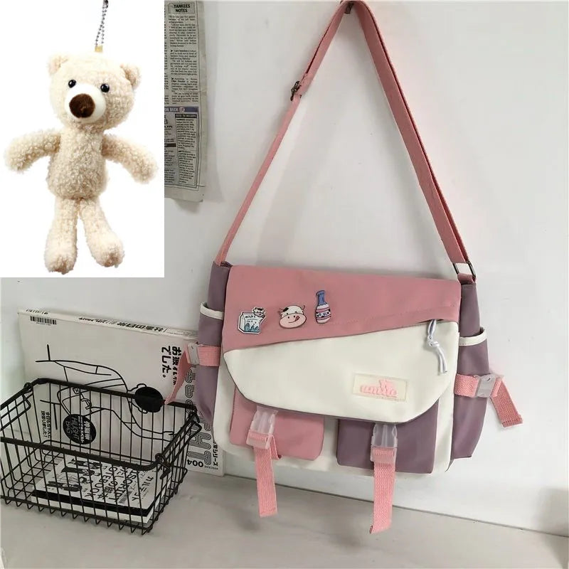 Nylon Handbags Shoulder Bag Large Capacity Crossbody Bags for Teenager Girls Men Harajuku Messenger Bag Student School Bags Sac