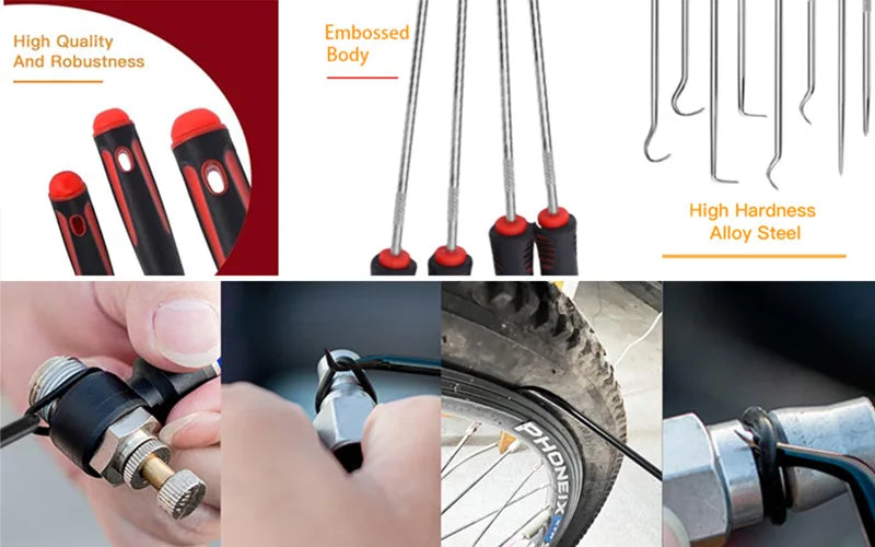 10/4Pcs Precision Pick and Hook Set, Car Auto Oil Seal/O-Ring Seal Gasket Pick Mini Precision Hooks Professional Puller Remover