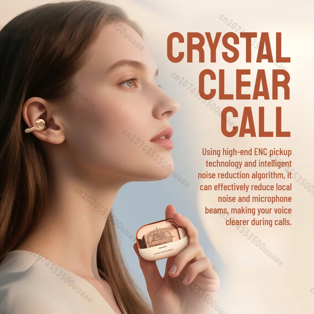 Zombiescat B15 OWS Ear Clip Earphones 360° Immersive Stereo Bluetooth 5.4 Headphone IPX4 Waterproof Sports TWS Wireless Earbuds