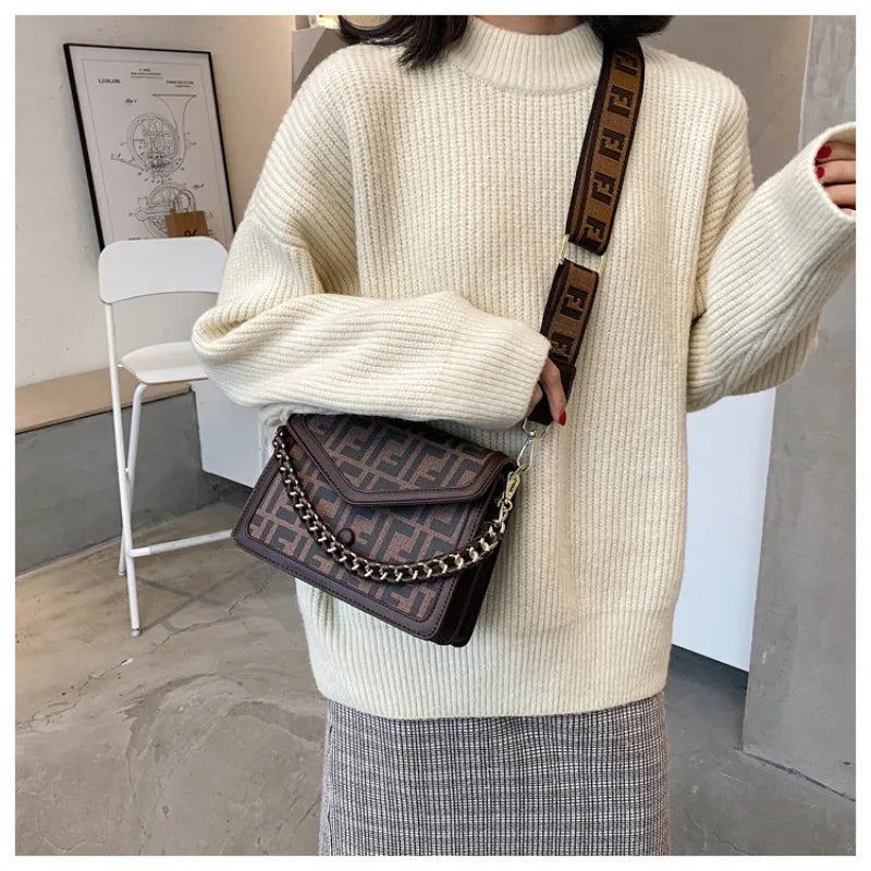 2026 Spring New Arrival: Retro Letter Print Crossbody Bag - Stylish Mini Shoulder Bag for Women